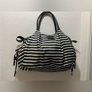 Kate Spade New York Women's Classic Nylon Stevie Striped Diaper Bag Size Large